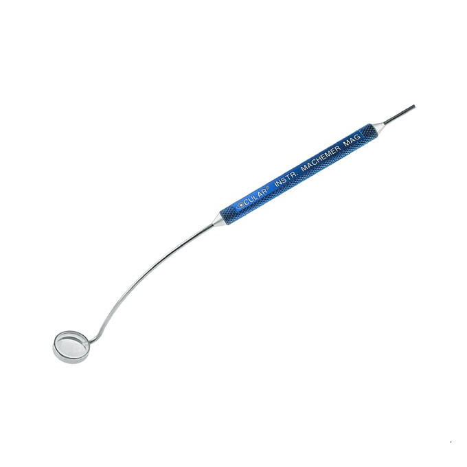 Lente di Machemer ingrandente c/manico blu e infus.