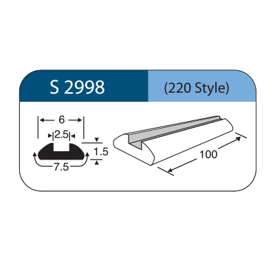 [S2998] Striscia in silicone scanalata STYLE 220