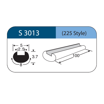 [S3013] Striscia in silicone scanalata STYLE 225